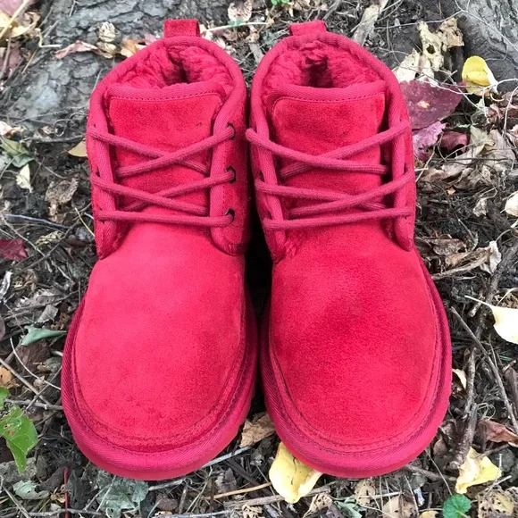 UGG Red Neumel Ankle Boots Size 6 - Picture 4 of 9